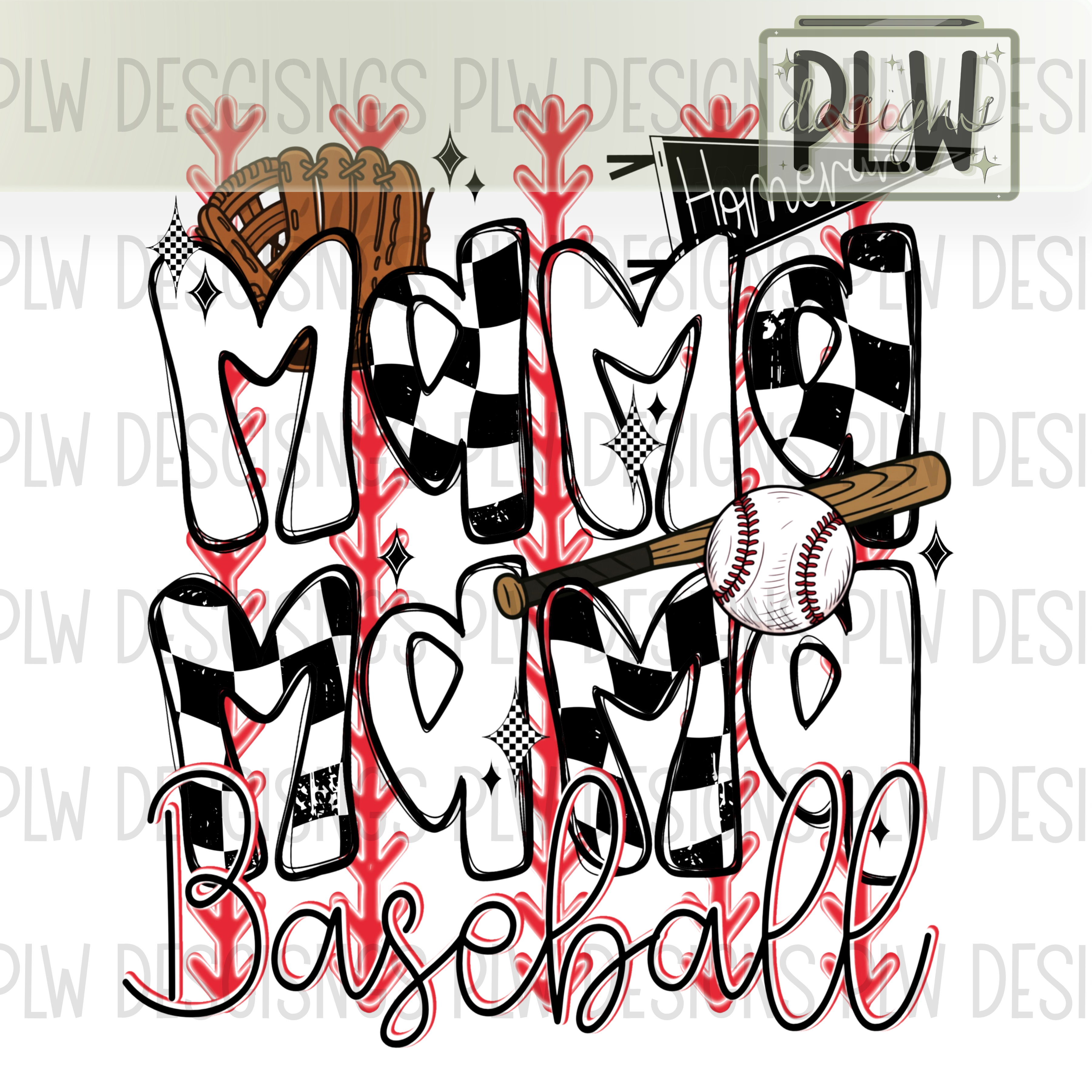 Baseball MAMA PNG SVG Digital Download
