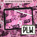 LETS GO GIRLS Pretty in hot pink, glitter heart, boots, cowboy hat, snake, cards, stars, Cowgirl themed seamless pattern PNG &nbsp;Digital Download