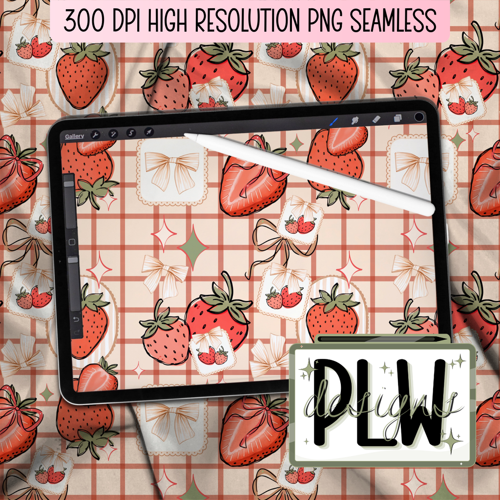 Sweet Summer Harvest, Cottage Summer Fruit Seamless Repeat Pattern, Bundle of 6 Seamless Digital Download, High Resolution 300 DPI PNG JPG