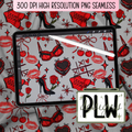 Midnight Romance, Edgy Retro Seamless Pattern