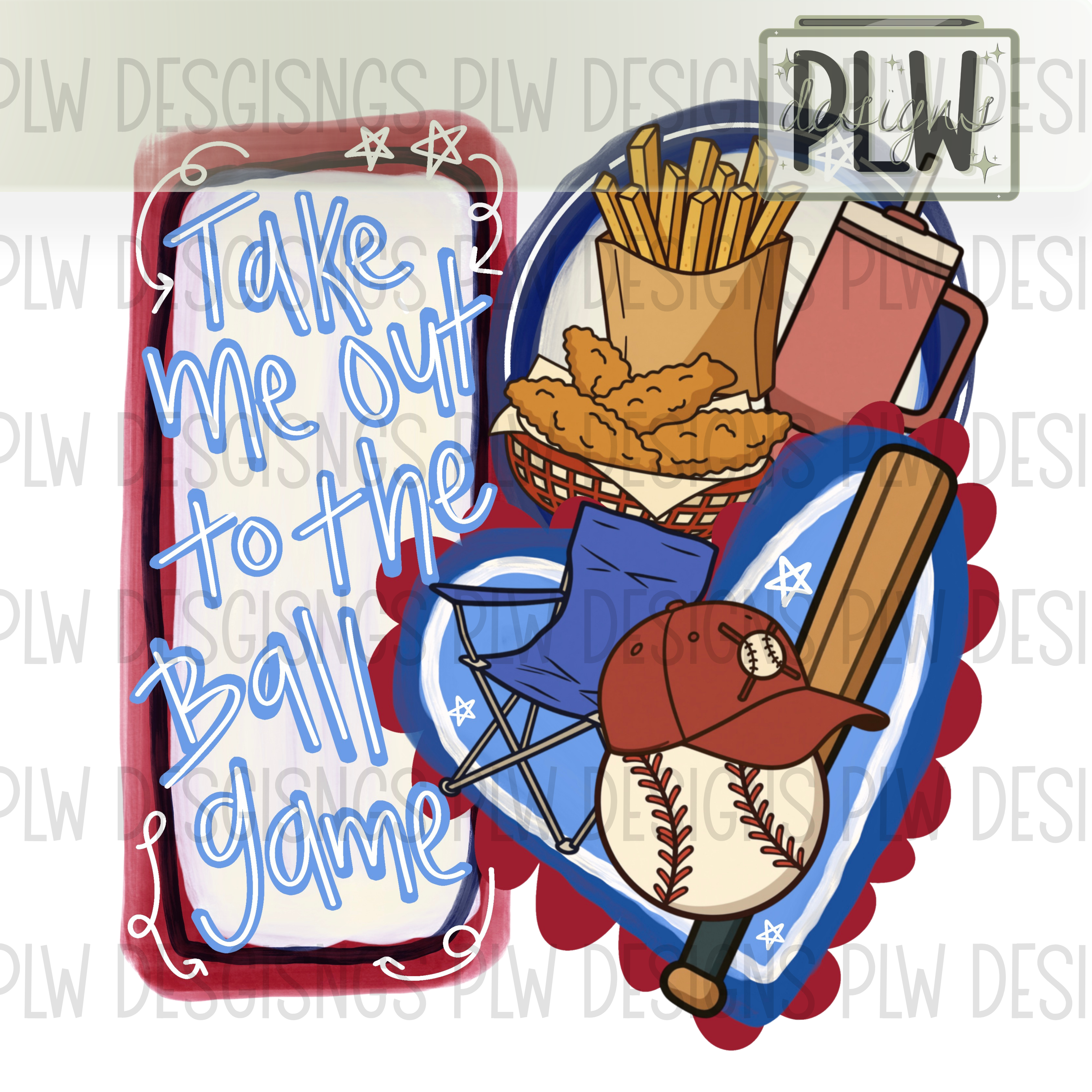 Take Me Out To The Ball Game PNG Digital Download