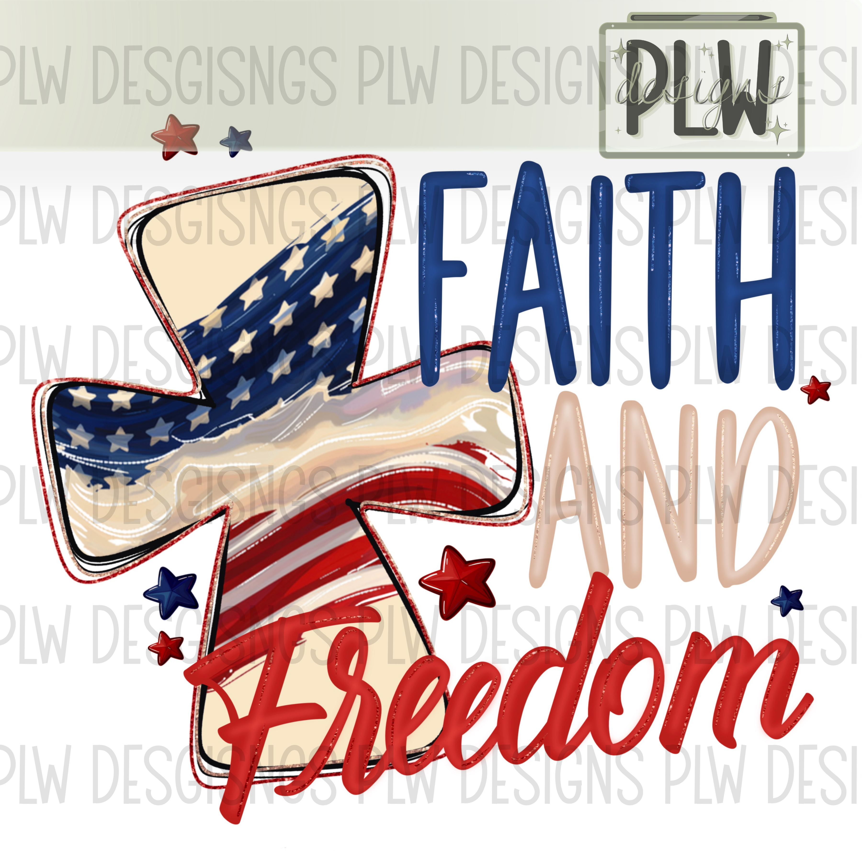 Faith And Freedom, USA, America Design PNG Digital Download