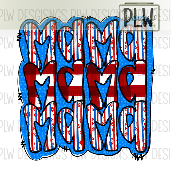 MAMA Red, White And Blue PNG Digital Download