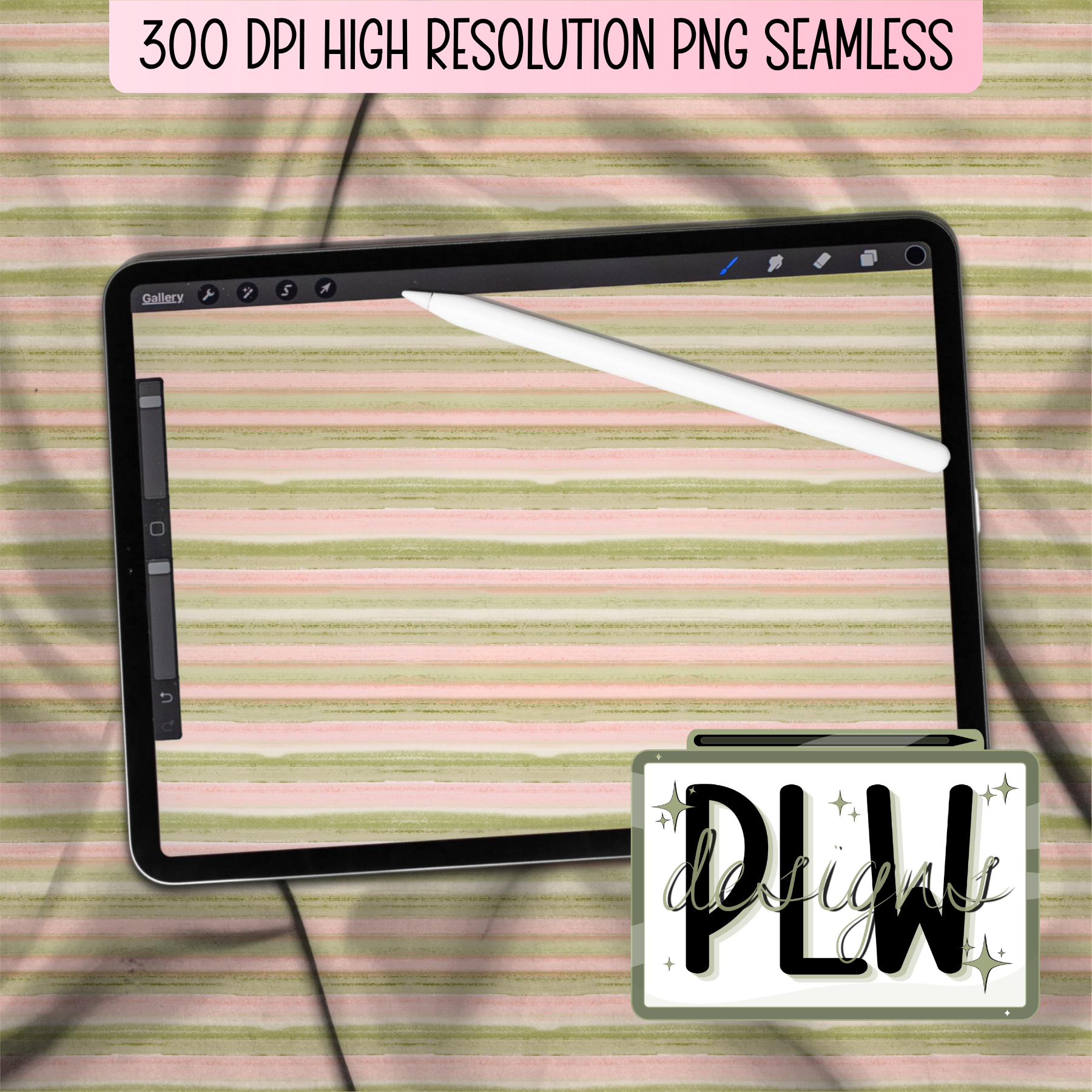 Creamy pastel pink and green brush stroke repeat seamless pattern, high resolution, textured seamless PNG JPG file