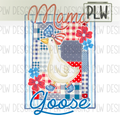 Mama Goose, trending, vintage patchwork, floral, USA, American MAMA PNG Digital Download