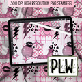 Retro pink Disco Cheetah, Majestic pink cheetahs, shimmering disco balls, sparkling retro stars, and bold lightning bolts Seamless Digital Download