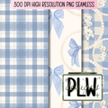 Coastal Bows & Pearls Seamless Pattern Bundle, Digital Download, PNG, JPG