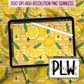 Summer Citrus Stripes, Seamless Lemon Pattern, Digital Download, PNG, JPG High Resolution Digital File