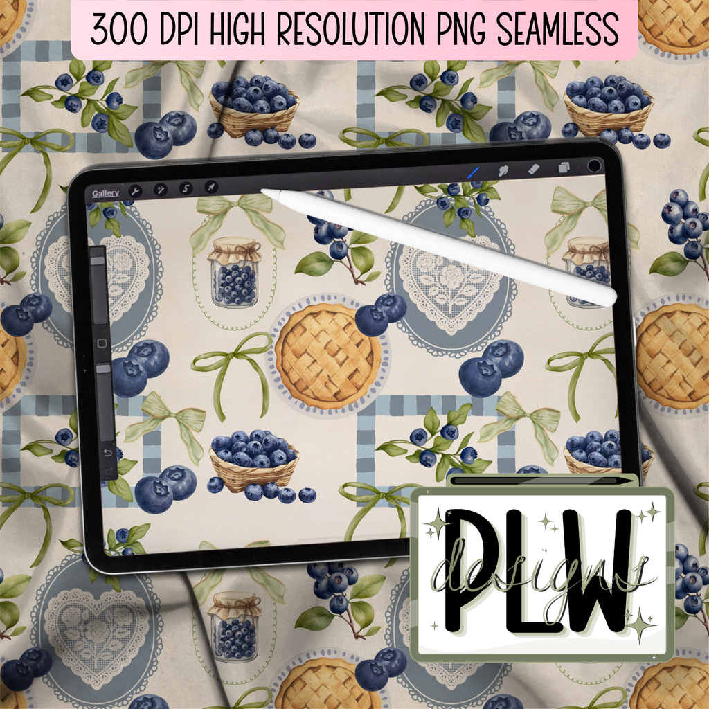 Sweet Summer Harvest, Cottage Summer Fruit Seamless Repeat Pattern, Bundle of 6 Seamless Digital Download, High Resolution 300 DPI PNG JPG