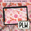 Lobster Salty Days Cute Seamless Digital Download, Pink, Bows, Glitter, Salty Days Seamless Pattern PNG