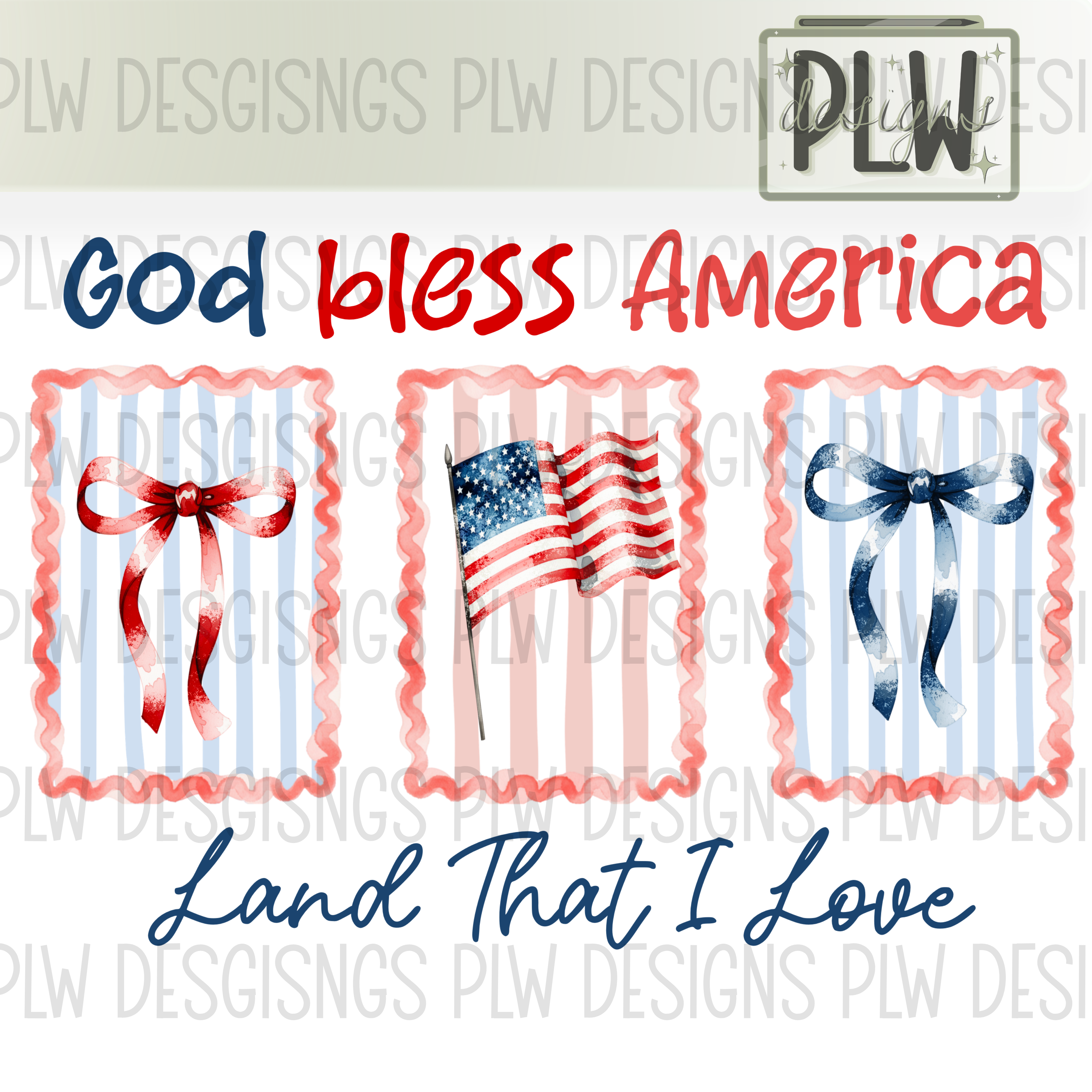 God Bless America, Land That I Love PNG Digital Download